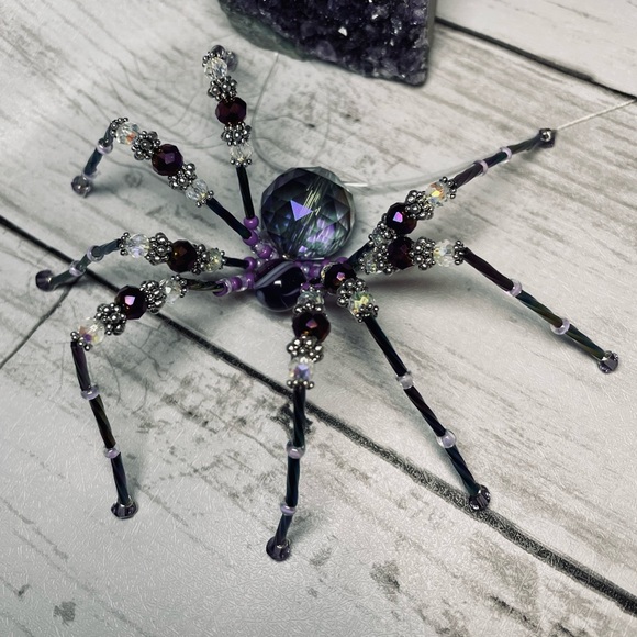 Hand Crafted Glass Crystal Prism And Purple Crazy Laced Agate S… - Picture 6 of 15